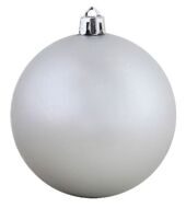 Пластиковый шар 80 мм серебряный матовый