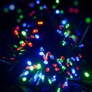 Светодиодная уличная гирлянда 10 м 100 разноцветных LED ламп, черный КАУЧУК, соединяемая, IP65