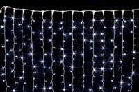 Гирлянда уличная занавес-штора 2*3 м, 420 белых LED ламп, белый ПВХ, IP 54, соединяемая