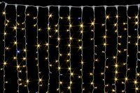 Гирлянда уличная занавес-штора 2*2 м, 280 теплых белых LED ламп, белый ПВХ, IP 54, соединяемая