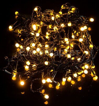 Светодиодная гирлянда Жемчужина 80 желтых LED ламп 10 м