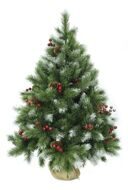 Искусственная сосна Ice Tiffany заснеженная с шишками и ягодами 60 см, ЛЕСКА